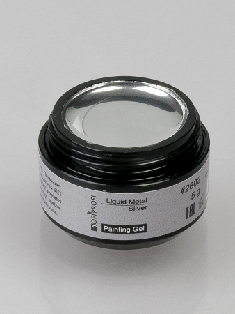 Гель-краска для ногтей Серебрянная Sofiprofi Liquid Metal Silver, 5 мл